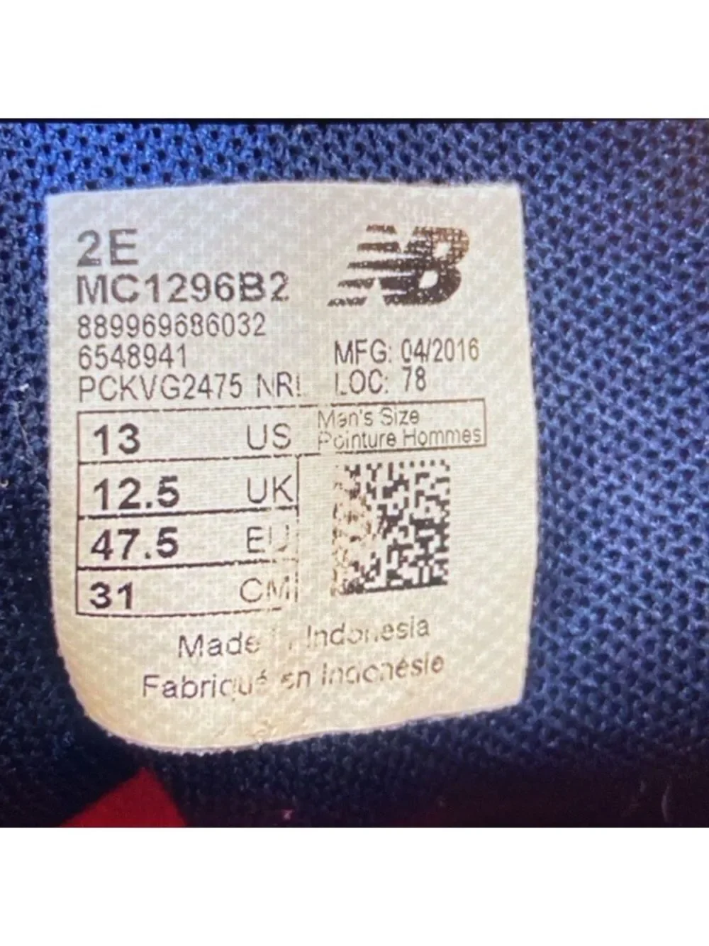 New Balance 1296v2 Men's Navy Athletic Shoes with Coral Accents